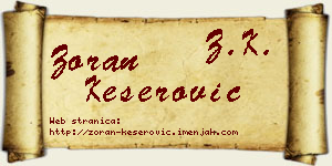 Zoran Keserović vizit kartica